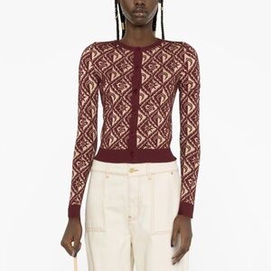 Marine Serre Diamant Knit Jacquard Cardigan